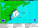 The probably track of Tropical Storm Hermine, as of 1500 UTC on September 3. [NOAA graphic]